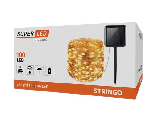 Солнечная гирлянда SuperLED пластиковая 10 м белая 100 LED 8 режимов (723900) (2143075)