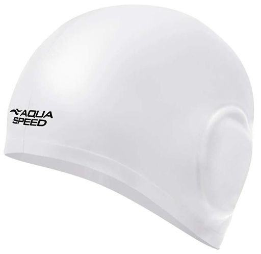 Шапка для плавання AQUA SPEED силіконова OSFM біла (720263) (2143099)