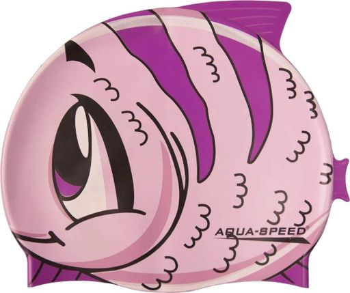 Шапка для плавання AQUA SPEED силікон OSFM рожева рибка (720323) (2143106)