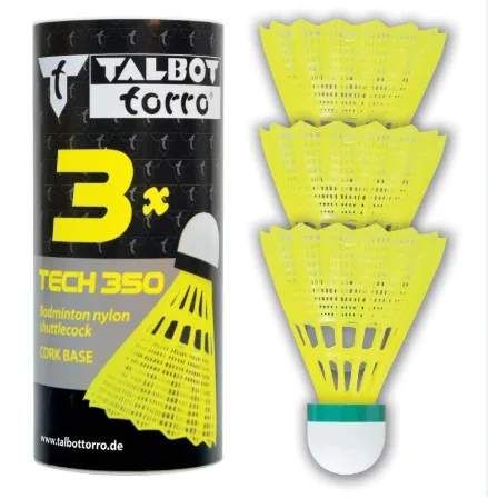 Воланы Talbot нейлоновые 3 шт желтые для бадминтона медленные (718272) (2143121)