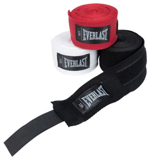 Бинти Everlast Нейлон 120 см Черный Белый Красный (720029) (2145461)
