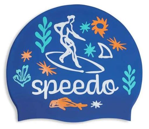 Шапка для плавання SPEEDO силікон OSFM синій білий (720287) (2145578)