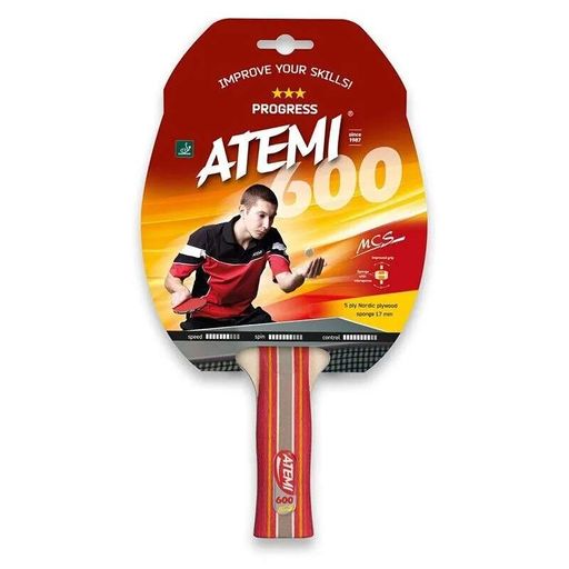 Ракетка для настільного тенісу Atemi 5-ти шарова 5,8 мм чорна (722816) (2146391)