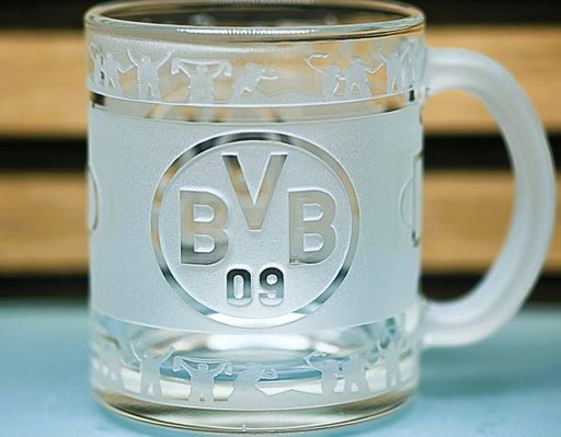 Скляна чашка 320 мл ФК  Боруссия Borussia з гравіюванням подарунок для фаната  футбольна кружка кругова (2149367)