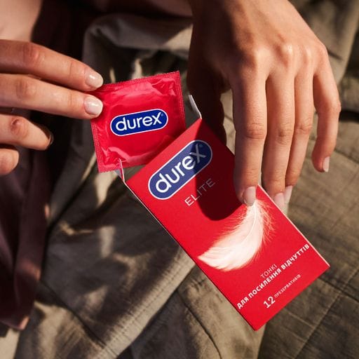 Презервативи латексні з силіконовою змазкою Durex Elite тонкі, 12 шт