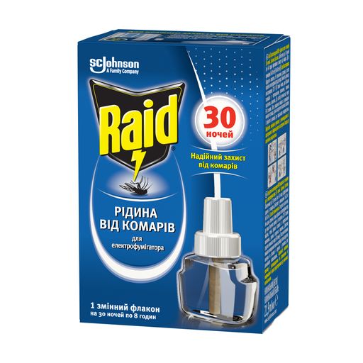 Рідина для електрофумігатора Raid проти комарів, 30 ночей, 21.9 мл