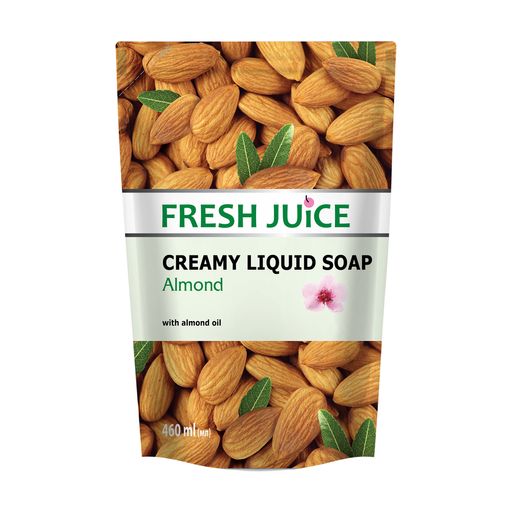 Жидкое крем-мыло Fresh Juice Миндаль, с увлажняющим миндальным молочком, 460 мл (дойпак)