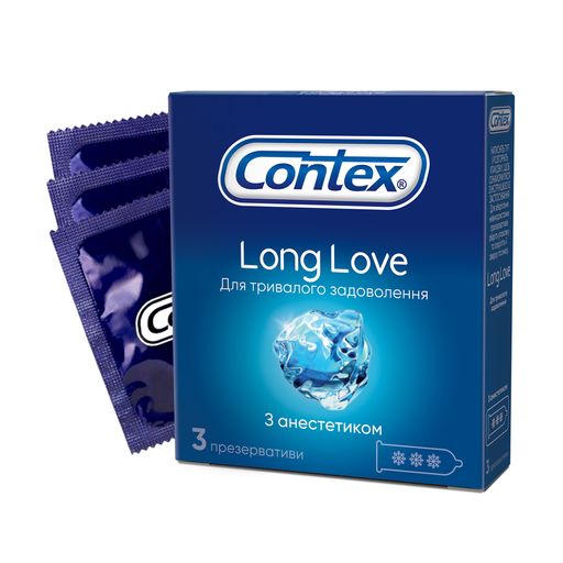 Презервативы латексные с силиконовой смазкой Contex Long Love с анестетиком