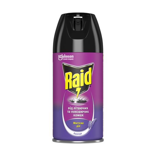 Аэрозоль Raid от летающих и ползающих насекомых Лаванда, 300 мл