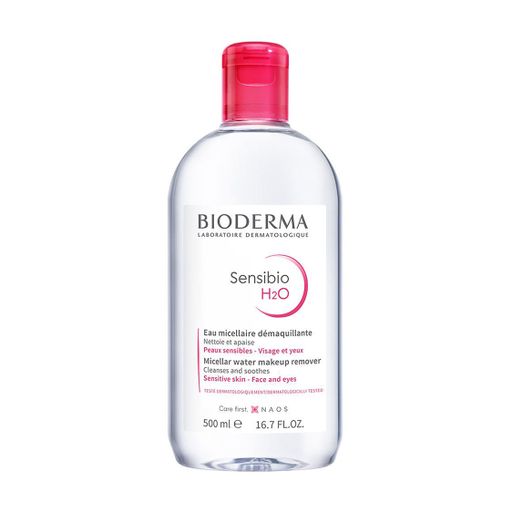 Уценка! Мицеллярный лосьон для очищения лица и глаз Bioderma Sensibio H2O для чувствительной кожи, 500 мл
