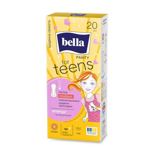 Ежедневные прокладки Bella Panty For Teens Energy Normal Mixform, 20 шт