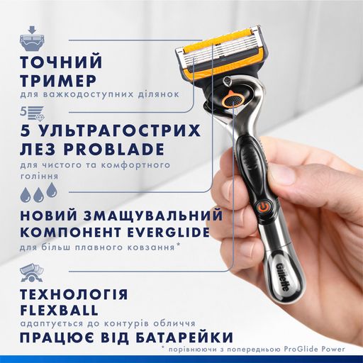 Сменные картриджи для бритья мужские (лезвия) Gillette Fusion ProGlide Power, 4 шт