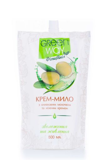 Мыло жидкое Green Way с нежным кремом и оливковым молочком дой-пак, 500 мл