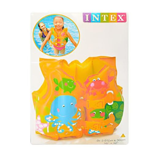 Детский надувной жилет для плавания Intex желтый, в кульке, от 3 лет, 41*30 см (59661)