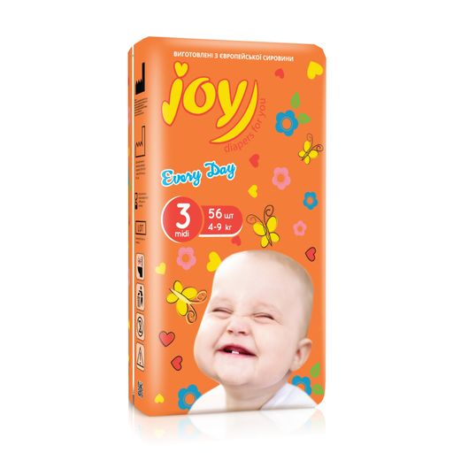 Уценка! Подгузники Joy Every Day размер 3 (4-9 кг), 56 шт
