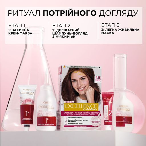 Крем-краска для волос L'Oreal Paris Excellence Creme с тройным уходом, 192 мл