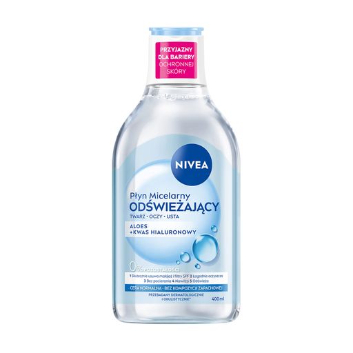 Освіжальна міцелярна вода NIVEA для нормальної шкіри обличчя, очей та губ, 400 мл