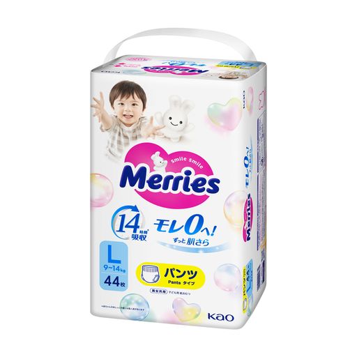 Підгузки-трусики Merries розмір L (9-14 кг), 44 шт