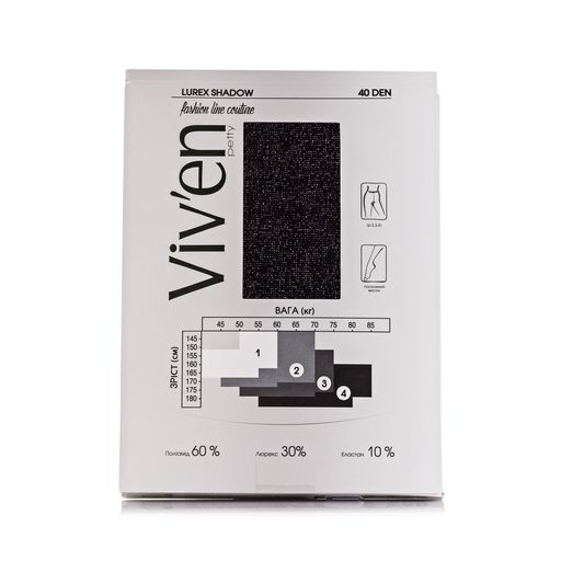 Фантазийные колготки женские Viv'en petty Lurex Shadow 40 DEN, черные с люрексом