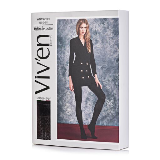 Колготки женские Viv'en petty Winter Chic с имитацией ботфортов, 150 DEN, черные