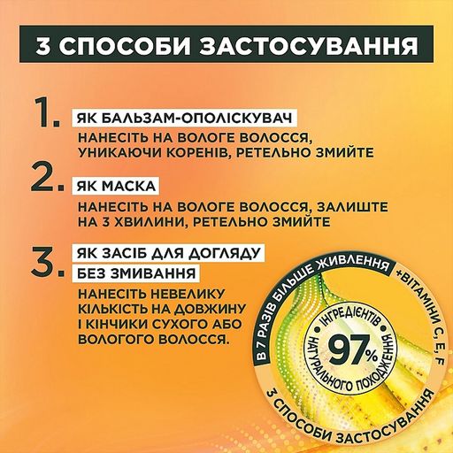Маска Garnier Fructis HairFood Mask Банан Екстраживлення, для дуже сухого волосся, 400 мл