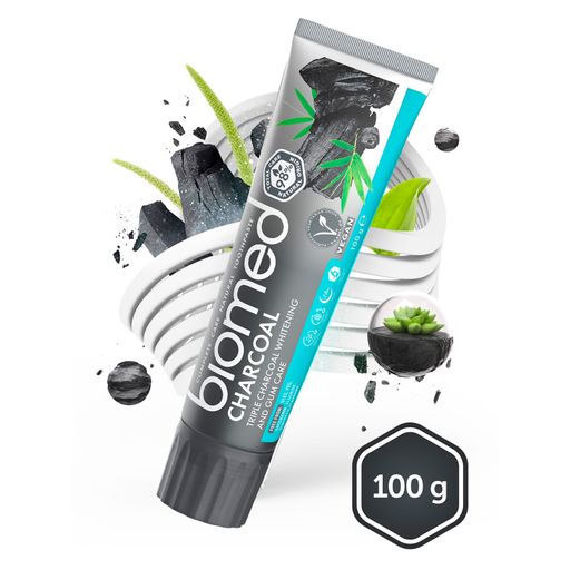 Відбілювальна зубна паста Biomed Charcoal, Солодка м'ята, 100 г