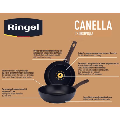 Сковорода Ringel Canella без кришки, 24 см (RG-1100-24)