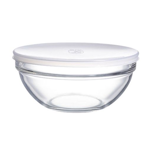 Салатник Luminarc Empilable Transparent с белой крышкой, прозрачный, 14 см, 650 мл (Н1150)