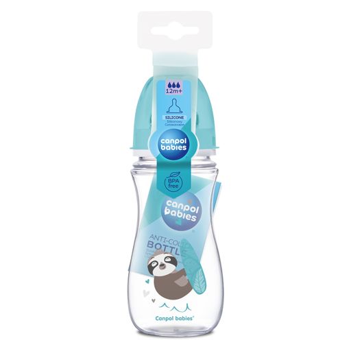 Пляшка Canpol Babies Easy Start Exotic Animals з широким горлом, антиколікова, 300 мл (35/222_blu)