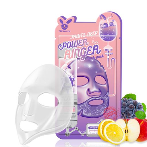 Тонізувальна тканинна маска для обличчя Elizavecca Milky Piggy Cyborg Fruits Deep Power Ringer Mask Pack з фруктовими екстрактами