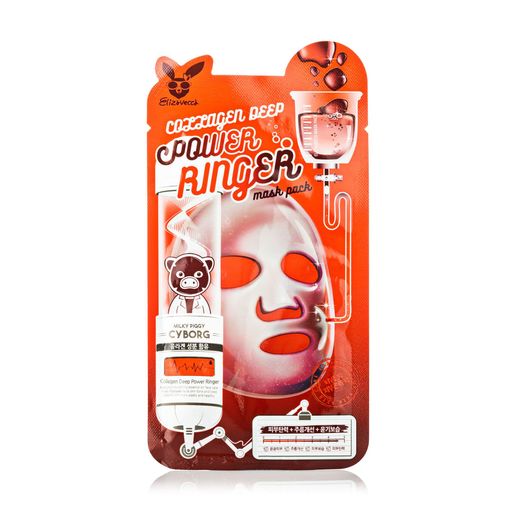 Увлажняющая тканевая маска для лица Elizavecca Milky Piggy Cyborg Collagen Deep Power Mask Ringer Pack с коллагеном