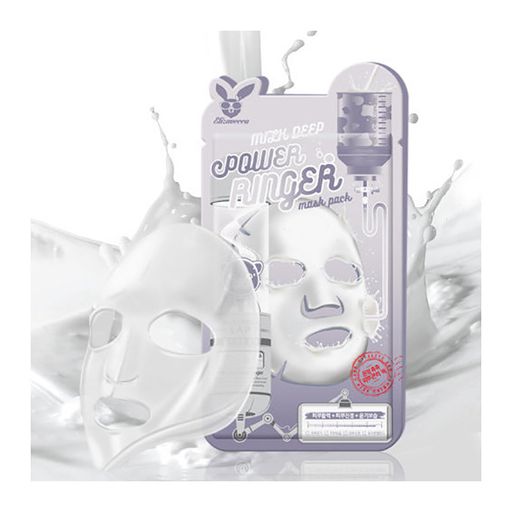 Тканевая маска для лица Elizavecca Milky Piggy Cyborg Milk Deep Power Ring Mask Pack с молочными протеинами, 23 мл