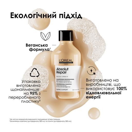 Шампунь для інтенсивного відновлення пошкодженого волосся L'Oreal Professionnel Serie Expert Absolut Repair Gold Quinoa + Protein Shampoo