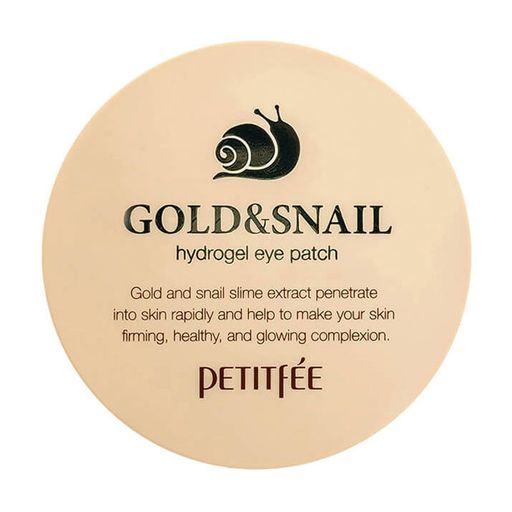 Гідрогелеві патчі для шкіри наколо очей Petitfee&Koelf Gold & Snail Hydrogel Eye Patch з золотом та равликом, 60 шт