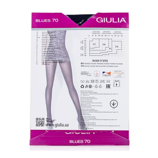 Колготки женские Giulia Blues 3D без шортиков, 70 DEN