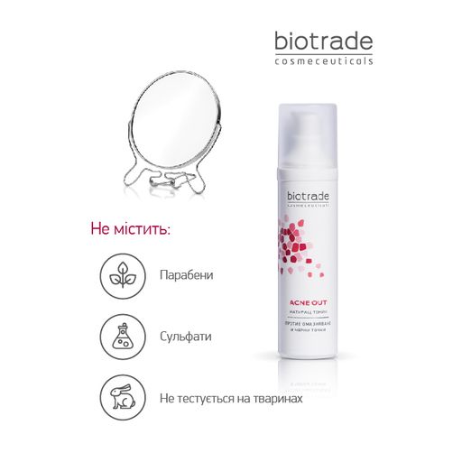 Матувальний тонік для обличчя Biotrade Acne Out Mattifying Tonic для жирної шкіри та при легких формах акне, 60 мл
