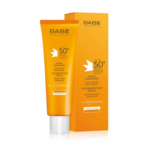 Сонцезахисний крем BABE Laboratorios Fotoprotector Facial Sunscreen SPF 50+ для щоденного догляду за нормальною та сухою шкірою обличчя, 50 мл