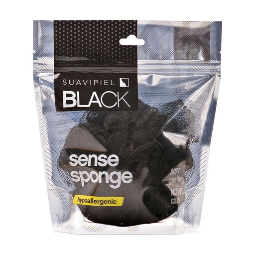 Мочалка Suavipiel Black Sense Sponge Черная, 15*14 см