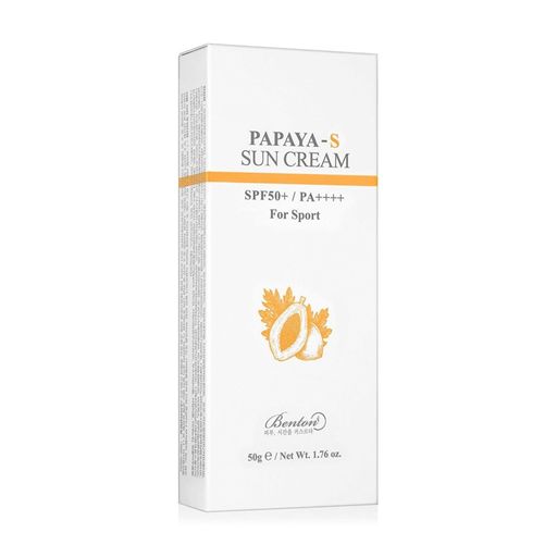 Сонцезахисний крем для тіла та обличчя Benton Papaya-S Sun Cream SPF 50+/PA++++ For Sport з екстрактом папайї, 50 г