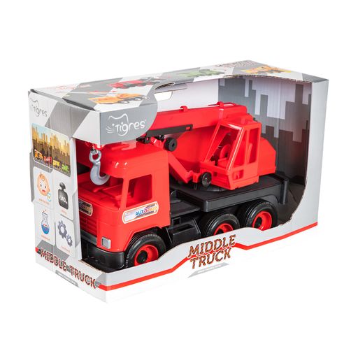 Дитяча іграшка Tigres Middle Truck Кран, від 3 років, червоний (39487)