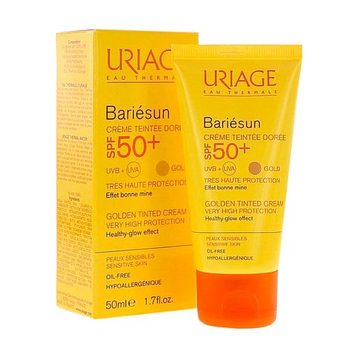 Уценка! Солнцезащитный тональный крем Uriage Bariesun Gold SPF 50+, золотистый, 50 мл