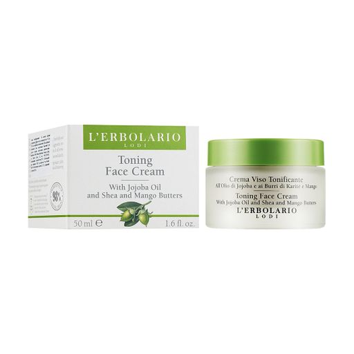 Тонизирующий крем для лица L'Erbolario Toning Face Cream With Jojoba Oil and Shea and Mango Butters на основе масла ши и жожоба, 50 мл
