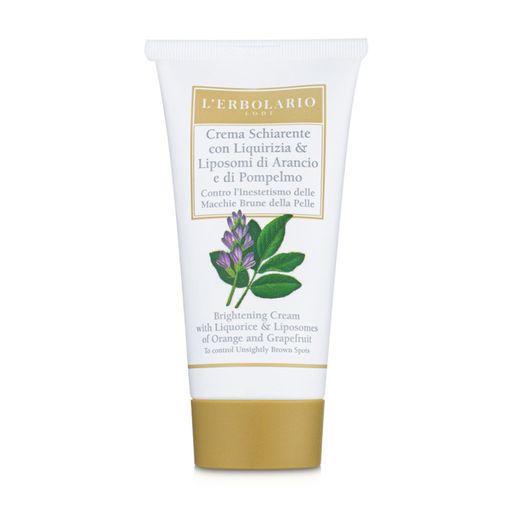 Відбілювальний крем для обличя L'Erbolario Brightening Cream with Liquorice & Liposomes of Orange and Grapefruit на основі лакричнику, 50 мл