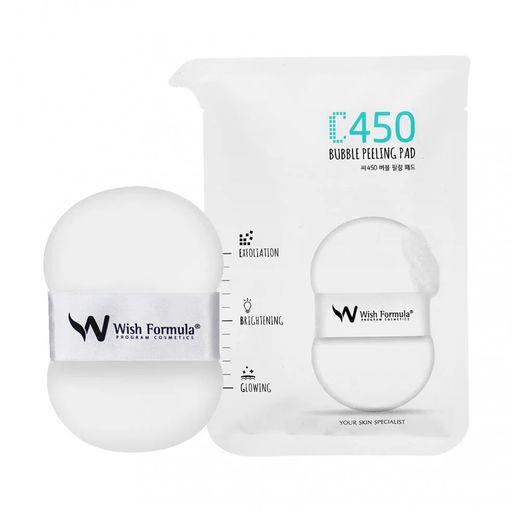Спонж-пилинг для тела Wish Formula C450 Bubble Peeling Pad, с витамином С, 4 шт