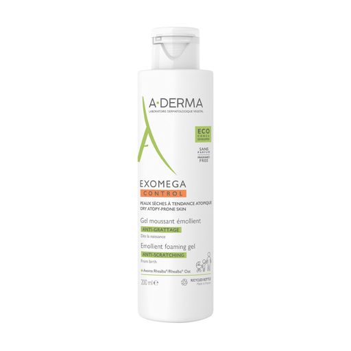 Відновлювальний гель для душу A-Derma Exomega Control Emollient Foaming Gel Anti-Scratching  проти подряпин, 200 мл