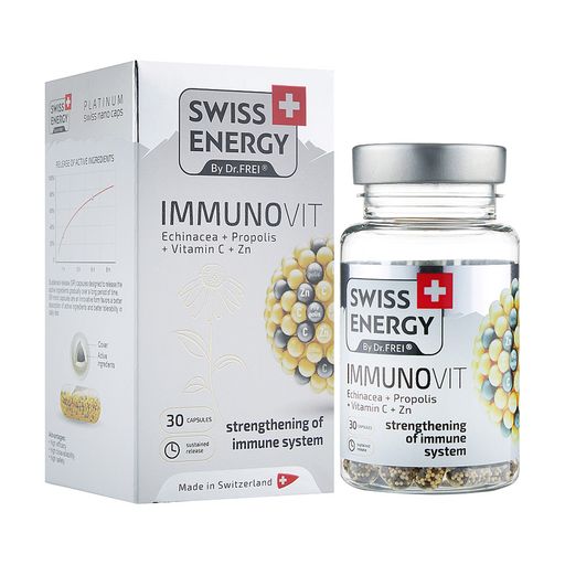 Витaмины для укрепления иммунной системы SWISS ENERGY Immuno Vit, 30 капсул