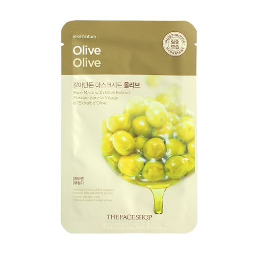 Тканевая маска для лица The Face Shop Real Nature Olive Face Mask c экстрактом оливы, 20 г