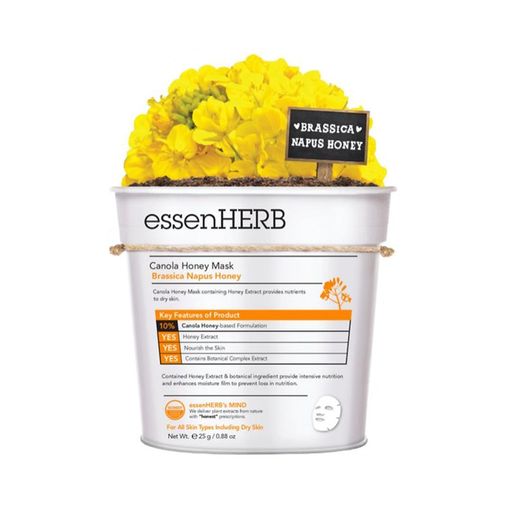 Тканевая маска для лица EssenHerb Canola Honey Mask питательная, для сухой и чувствительной кожи, с экстрактом рапсового меда, 25 г
