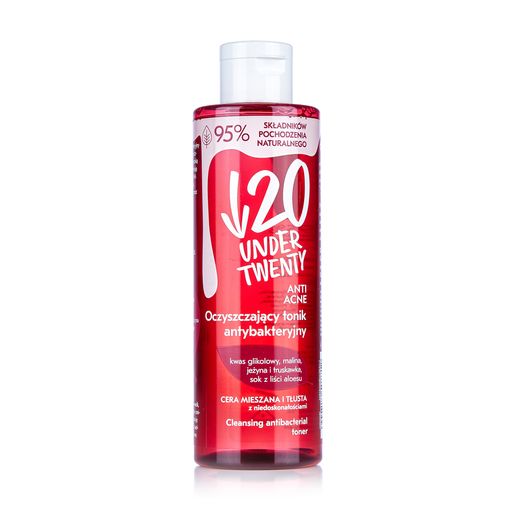 Очищувальний тонік для обличчя Under Twenty Anti Acne! Active Detoxifying Tonic антибактеріальний, 200 мл