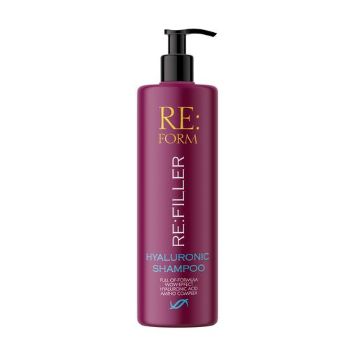 Гіалуроновий шампунь для волосся RE:FORM Re:filler Hyaluronic Shampoo Об'єм та зволоження, 400 мл